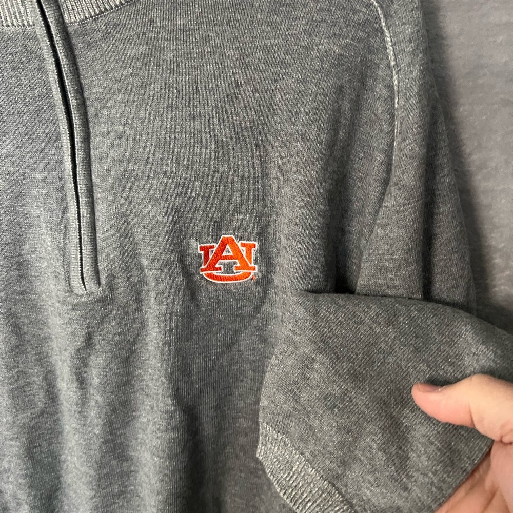 Auburn University Men’s Gray Quarter-Zip Sweater
